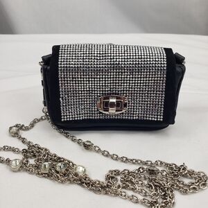 Black Rhinestone Covered Small Crossbody